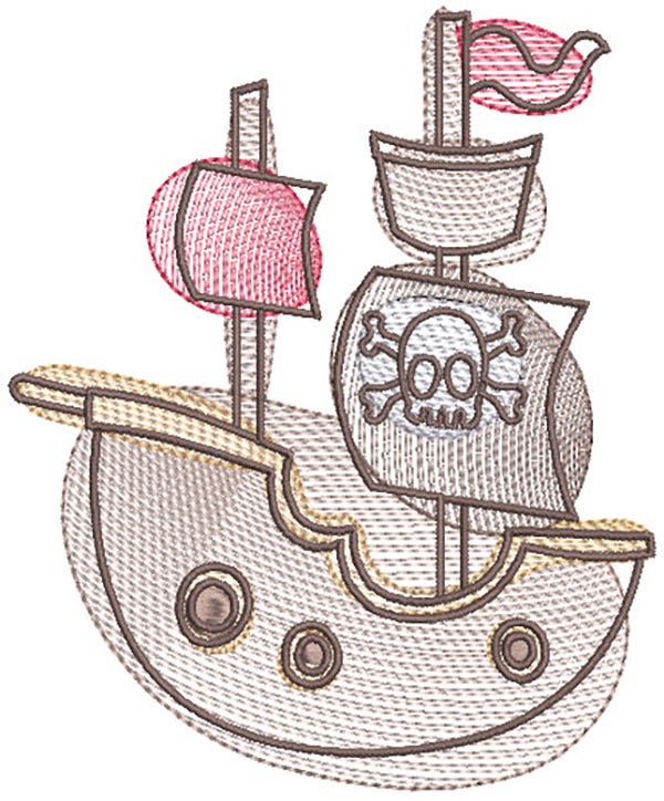 Sketch Pirates Machine Embroidery Designs by JuJu