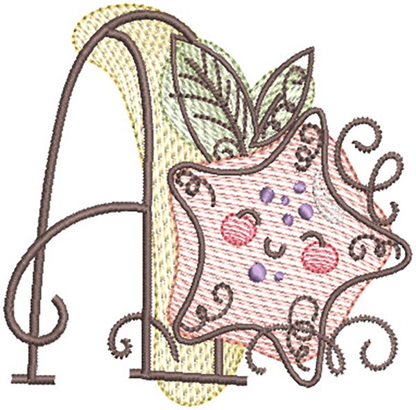 Sketch Summer Alphabet | Machine Embroidery Designs by JuJu