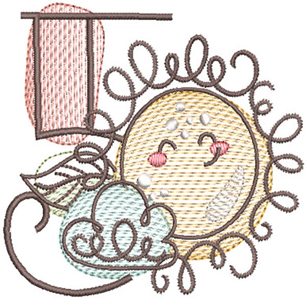 Sketch Summer Numbers | Machine Embroidery Designs by JuJu