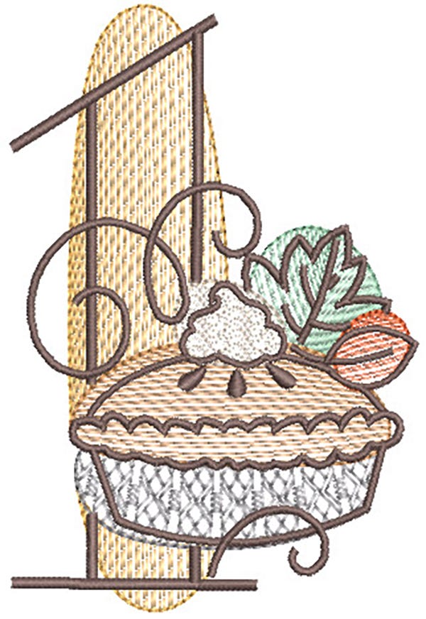 Sketch Thanksgiving Numbers | Machine Embroidery Designs by JuJu
