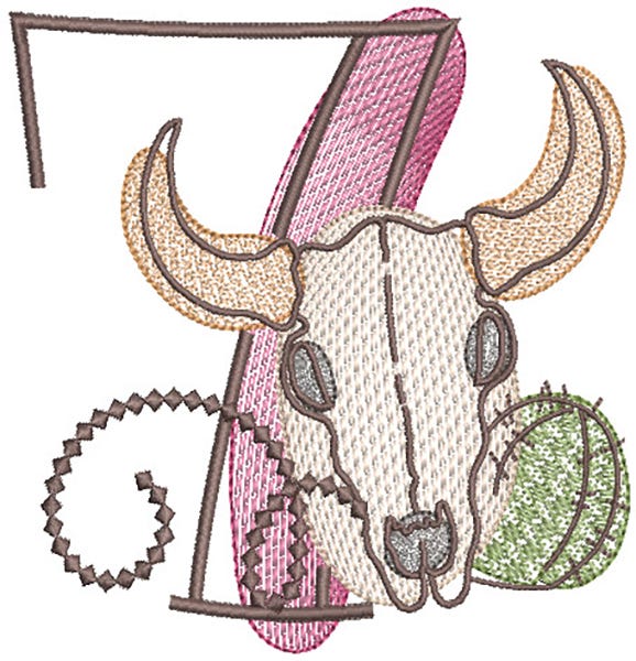 Sketchy Southwest Numbers | Machine Embroidery Designs by JuJu