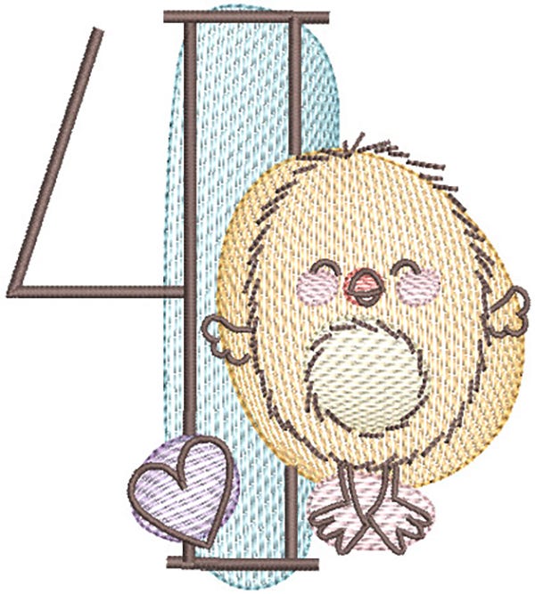 Sketchy Easter Numbers Digital Embroidery Machine Designs by JuJu