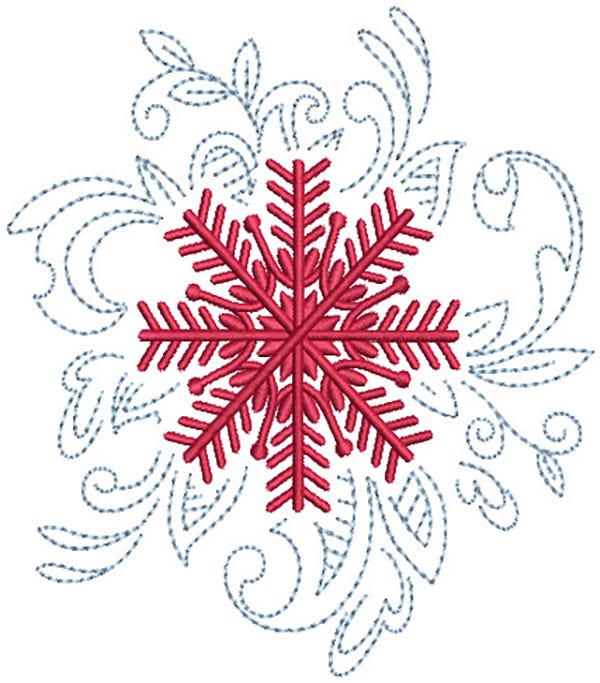 Snowflake Motifs Machine Embroidery Designs by JuJu