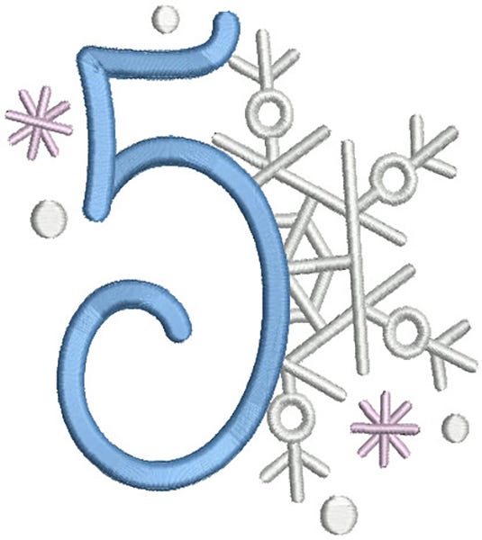 Snowflake Numbers | Machine Embroidery Designs by JuJu