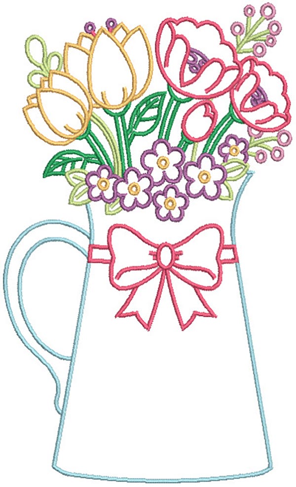 Spring Bouquets Digital Embroidery Machine Designs by JuJu