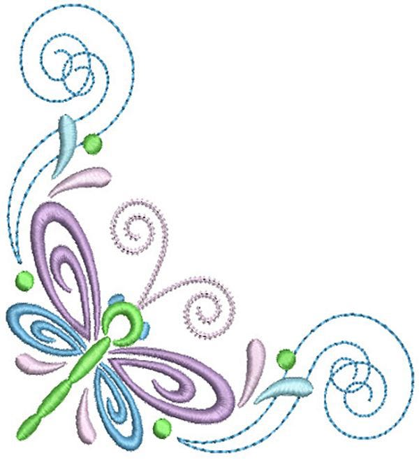 Spring Swirls 2 Machine Embroidery Designs by JuJu