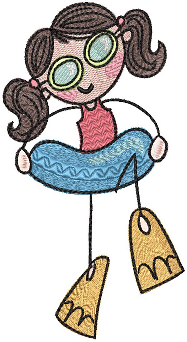 Summer Stix People | Machine Embroidery Designs by JuJu