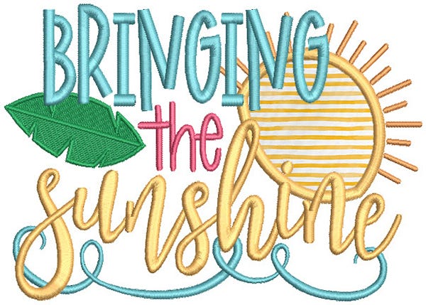 Summertime Word Art Machine Embroidery Designs by JuJu
