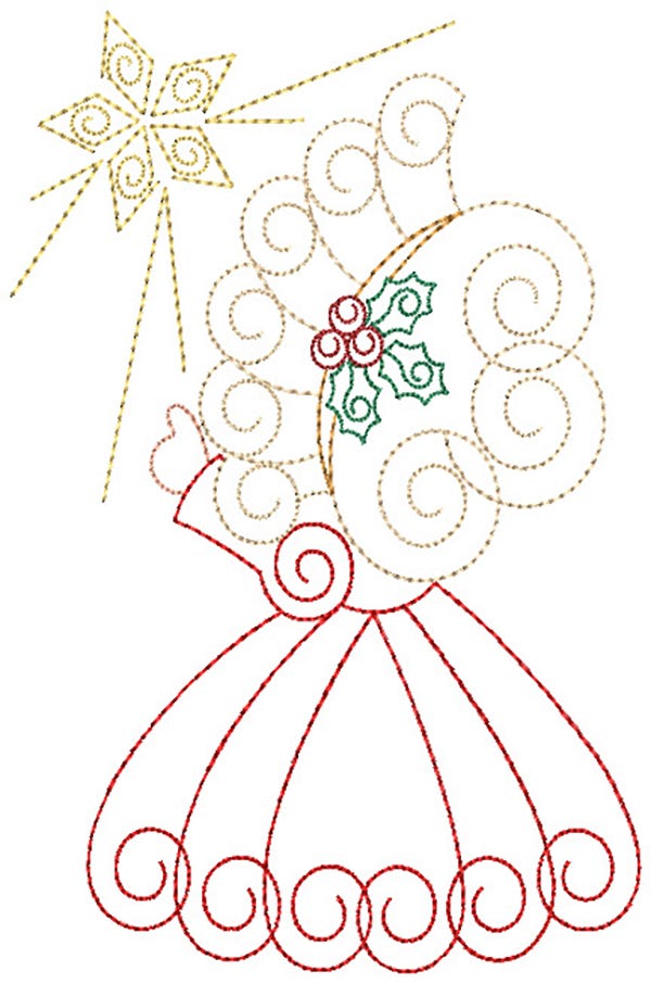 Sunbonnet Sue Returns Christmas Vintage Stitch Machine Embroidery Designs by JuJu