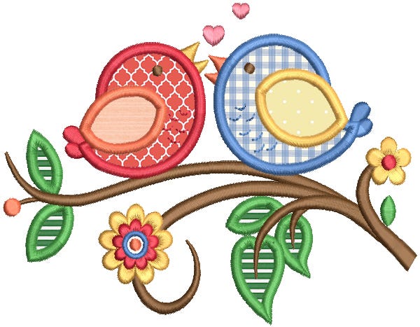 Sweet Birdie Applique Machine Embroidery Designs By JuJu