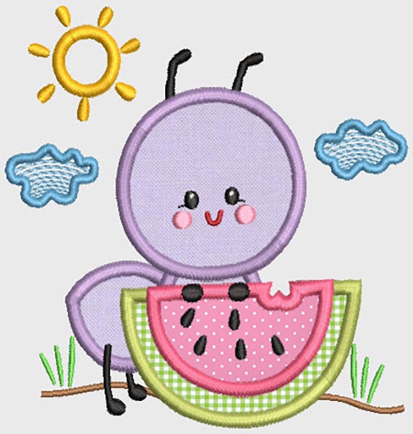 Sweet Bug Friends Applique Machine Embroidery Designs by JuJu 