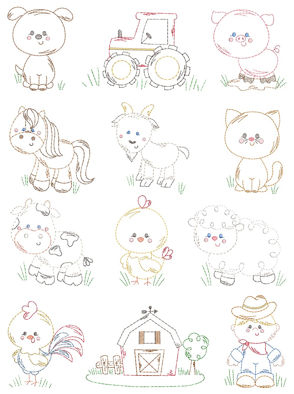 Sweet Farm Vintage Machine Embroidery Designs By JuJu