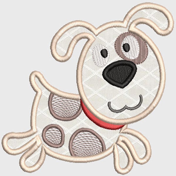 Sweet Little Puppies Applique Machine Embroidery Designs by JuJu 