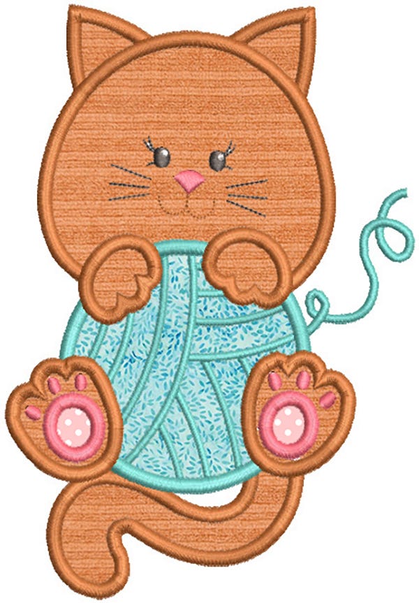 Sweet Silly Cats Applique Machine Embroidery Designs by JuJu