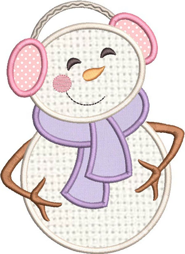Sweet Snowmen Applique 2 | Machine Embroidery Designs by JuJu