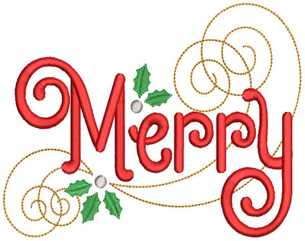 Swirly Christmas Blessings Machine Embroidery Designs by JuJu