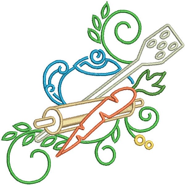 Swirly Kitchen Machine Embroidery Designs By JuJu