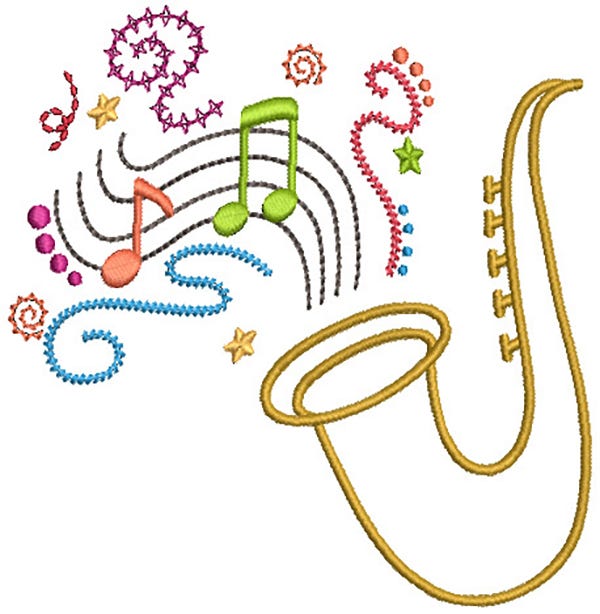 Swirly Music Machine Embroidery Designs By JuJu