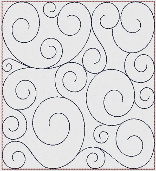 Swirly Quilt Blocks 3 Machine Embroidery Designs by JuJu