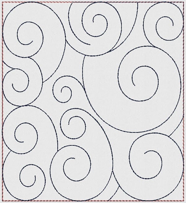 Swirly Quilt Blocks 4 Machine Embroidery Designs by JuJu