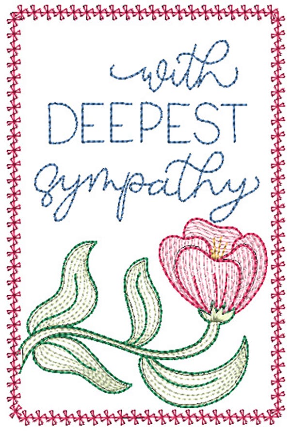 Sympathy Greeting Cards | Machine Embroidery Designs by JuJu