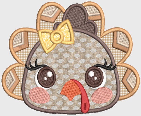 Thanksgiving Friends Peekers Applique Machine Embroidery Designs by JuJu 