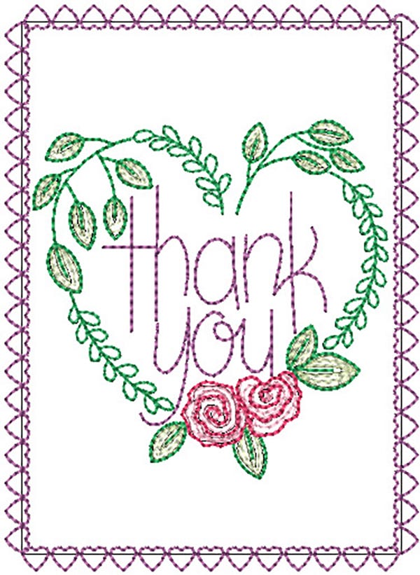                                 
                            Thank You Greeting Cards 1 | Machine Embroidery Designs by JuJu