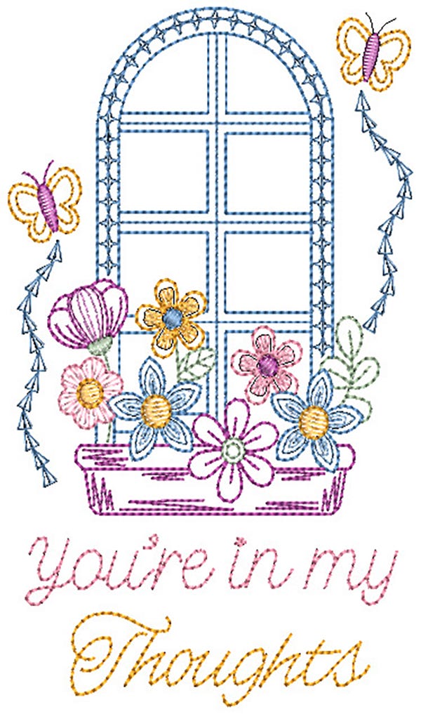 Thoughts and Prayers Greeting Cards Digital Embroidery Designs by JuJu
