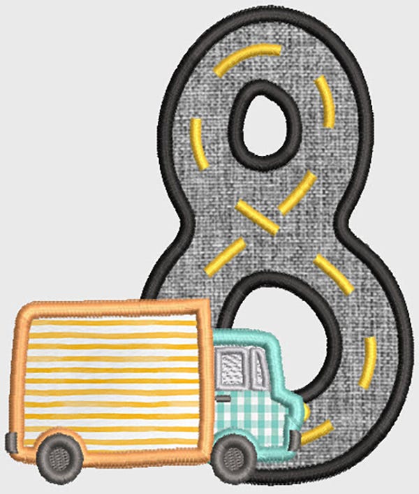 Transportation Numbers | Machine Embroidery Designs by JuJu