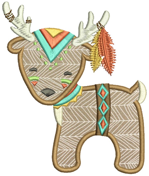 Tribal Baby Animals Applique Machine Embroidery Designs By JuJu