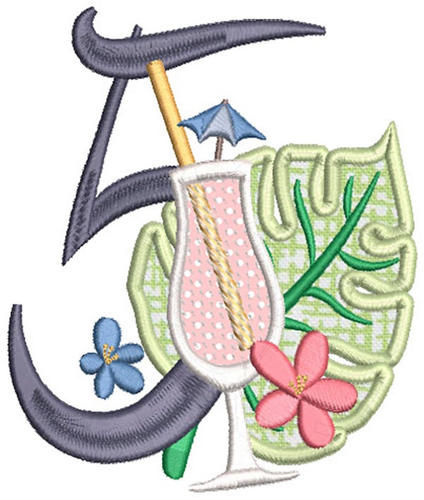 Tropical Applique Numbers | Machine Embroidery Designs by JuJu