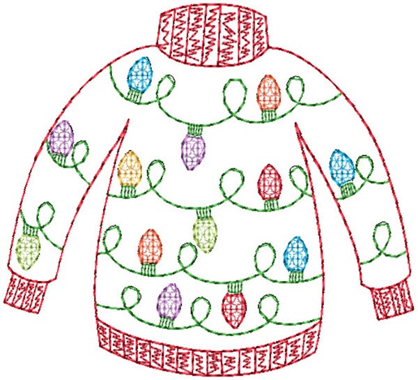 Ugly Christmas Sweaters Vintage Machine Embroidery Designs by JuJu