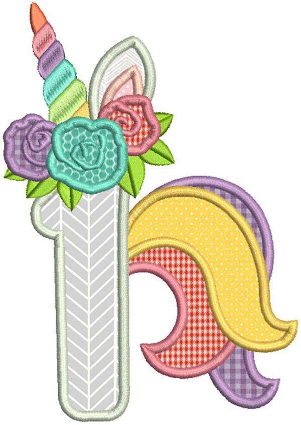 Unicorn Numbers Applique Machine Embroidery Designs By JuJu