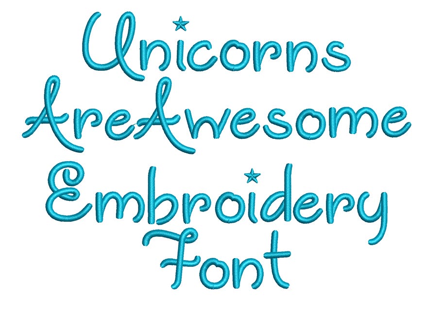 Unicorns Are Awesome Font Digital Embroidery Machine Designs by JuJu