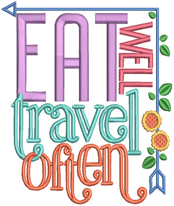 Vacation Word Art 1 Machine Embroidery Designs by JuJu