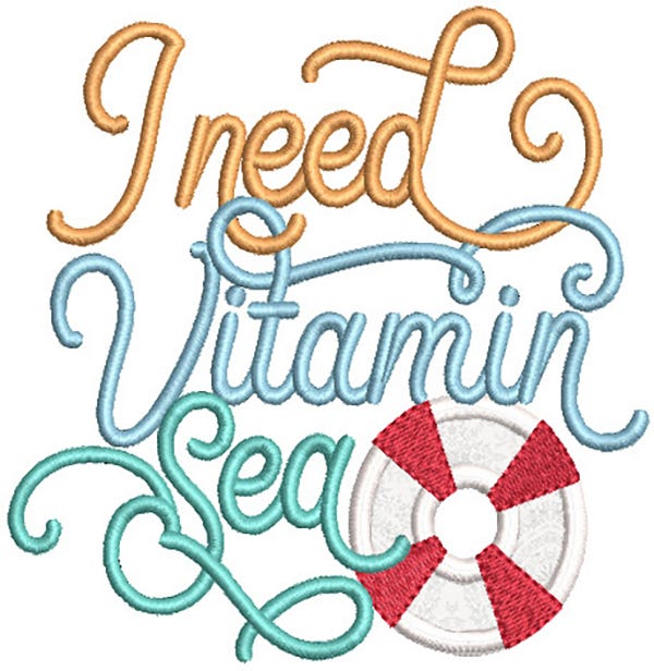 Vacation Word Art 3 Machine Embroidery Designs by JuJu