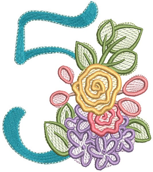 Valencia Numbers | Machine Embroidery Designs by JuJu