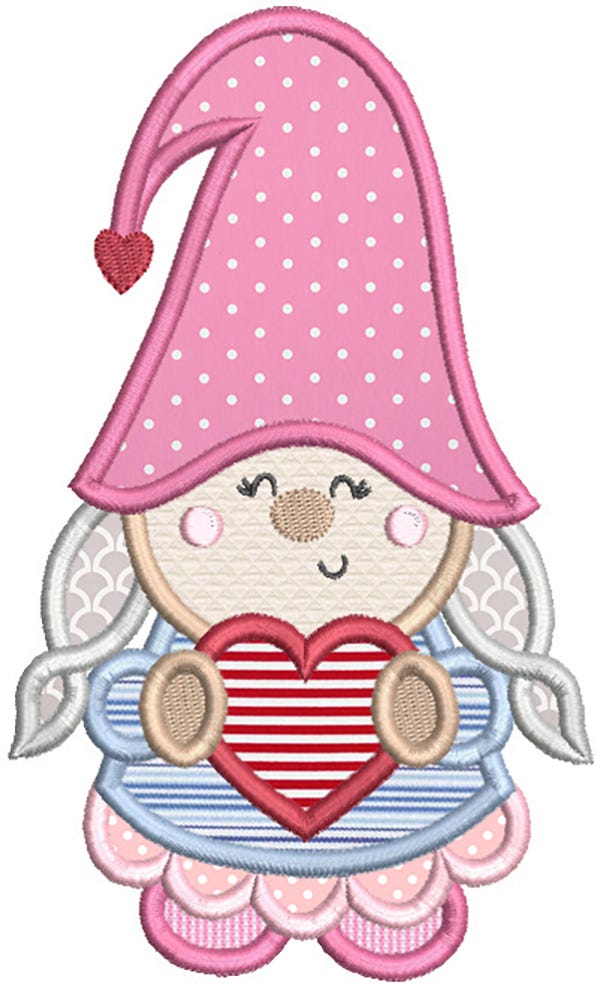 Valentine Gnomes 1 Machine Embroidery Designs by JuJu