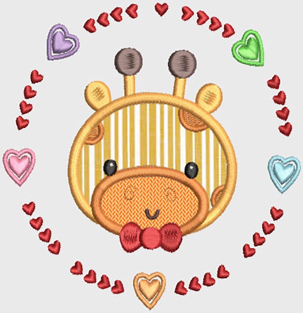 Valentines Critters Wreaths Applique Machine Embroidery Designs by JuJu 