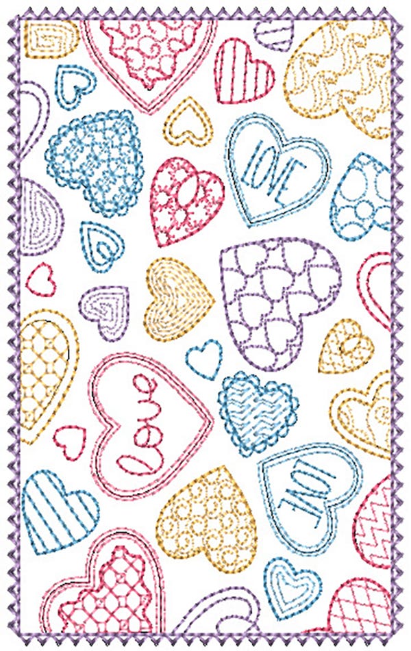 Valentines Greeting Cards 4 | Machine Embroidery Designs by JuJu