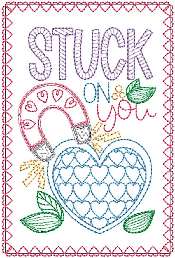 Valentines Greeting Cards 6 | Machine Embroidery Designs by JuJu