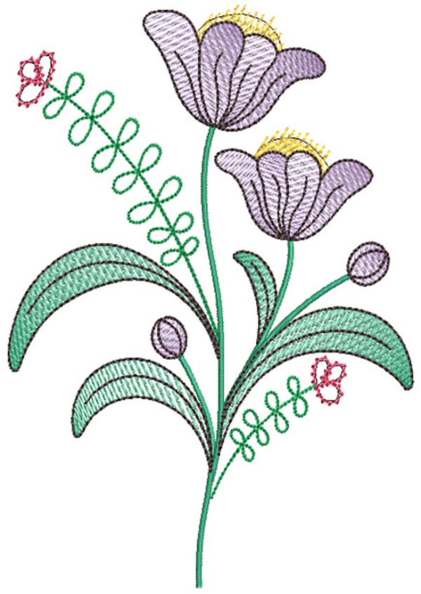 Vintage Botanicals Machine Embroidery Designs by JuJu