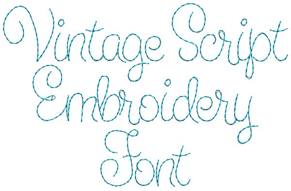 Vintage Script Embroidery Font Machine Embroidery Designs by JuJu