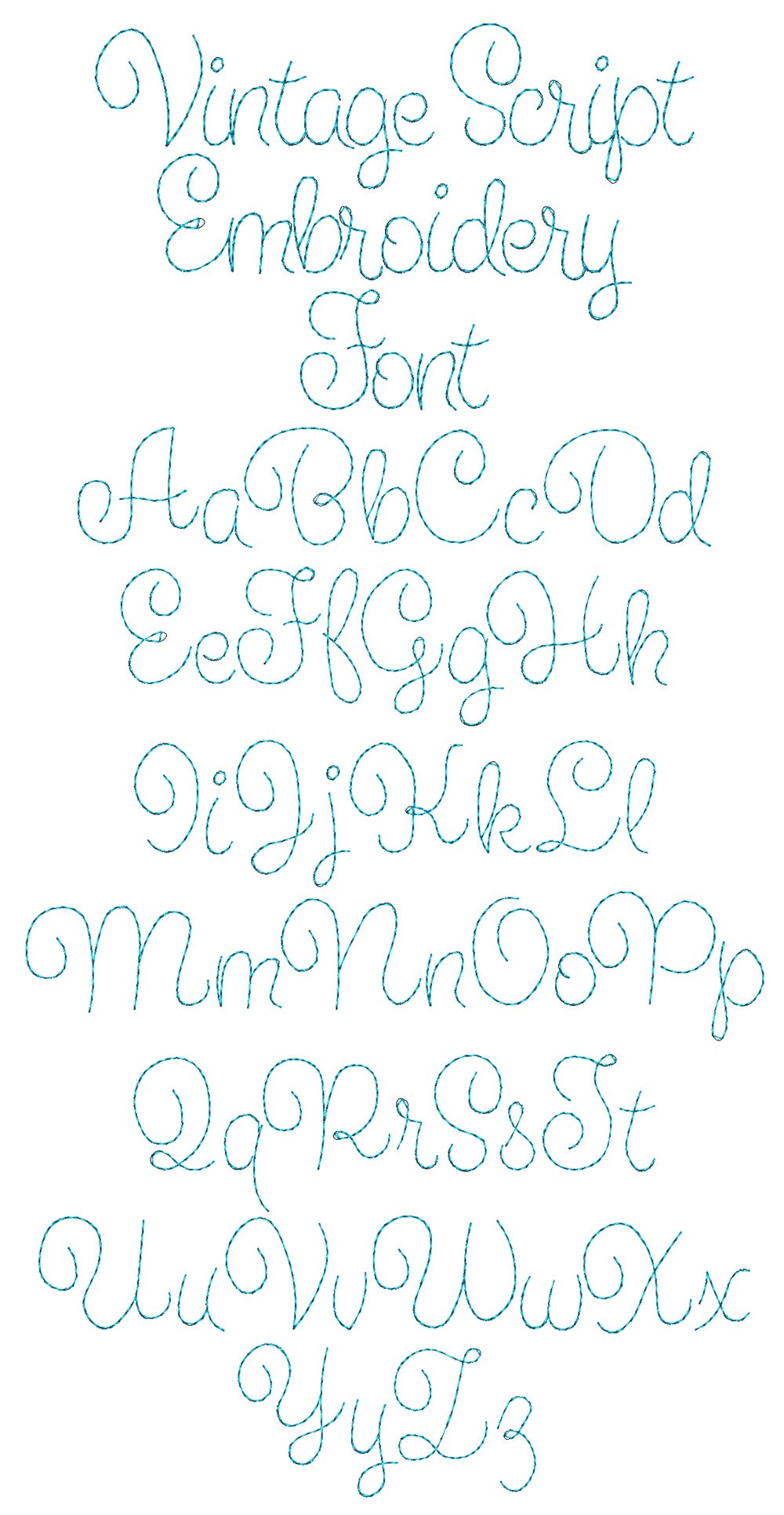 Vintage Script Embroidery Font Machine Embroidery Designs by JuJu