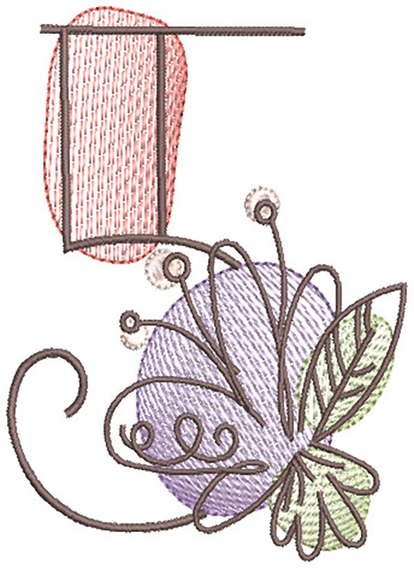 Vintage Sketch Blooming Numbers | Machine Embroidery Designs by JuJu