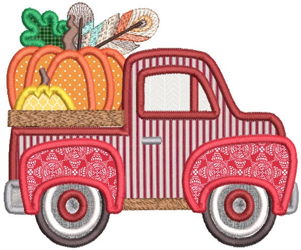 Vintage Truck Holidays Applique Machine Embroidery Designs by JuJu 