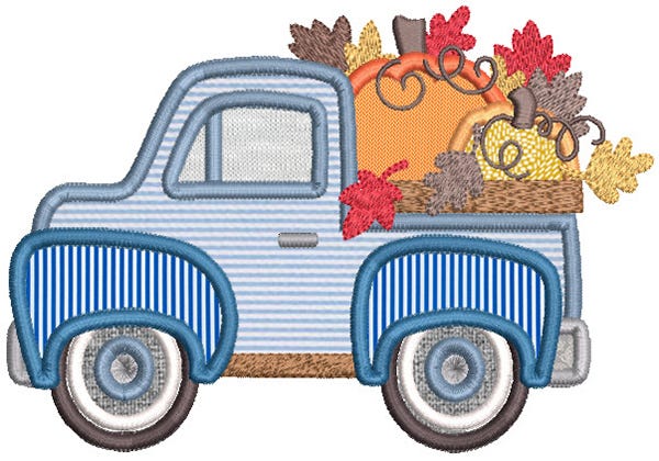 Vintage Trucks Fall Machine Embroidery Designs by JuJu