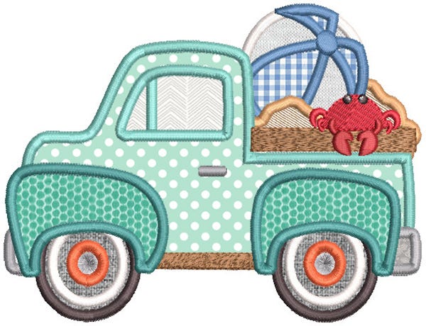 Vintage Trucks Summer Machine Embroidery Designs by JuJu
