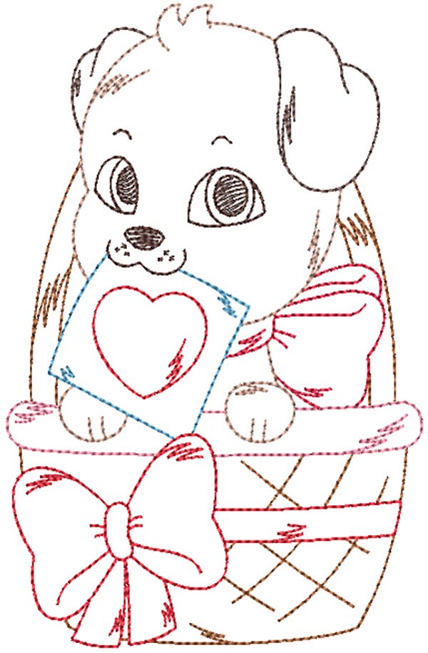 Vintage Valentines Friends Digital Embroidery Designs by JuJu