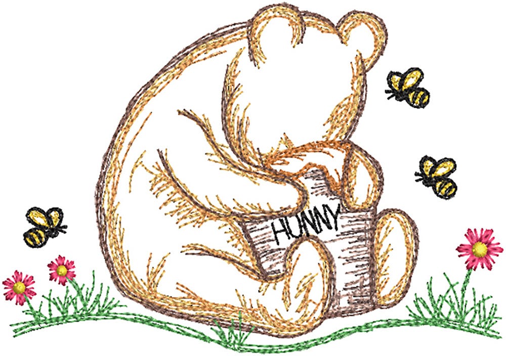 Winnie-the-Pooh Embroidery Designs and Quilting Bundle